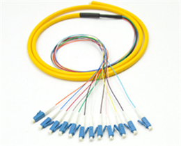 LC UPC 12 Core Bundled Optic Fiber Patch Cord